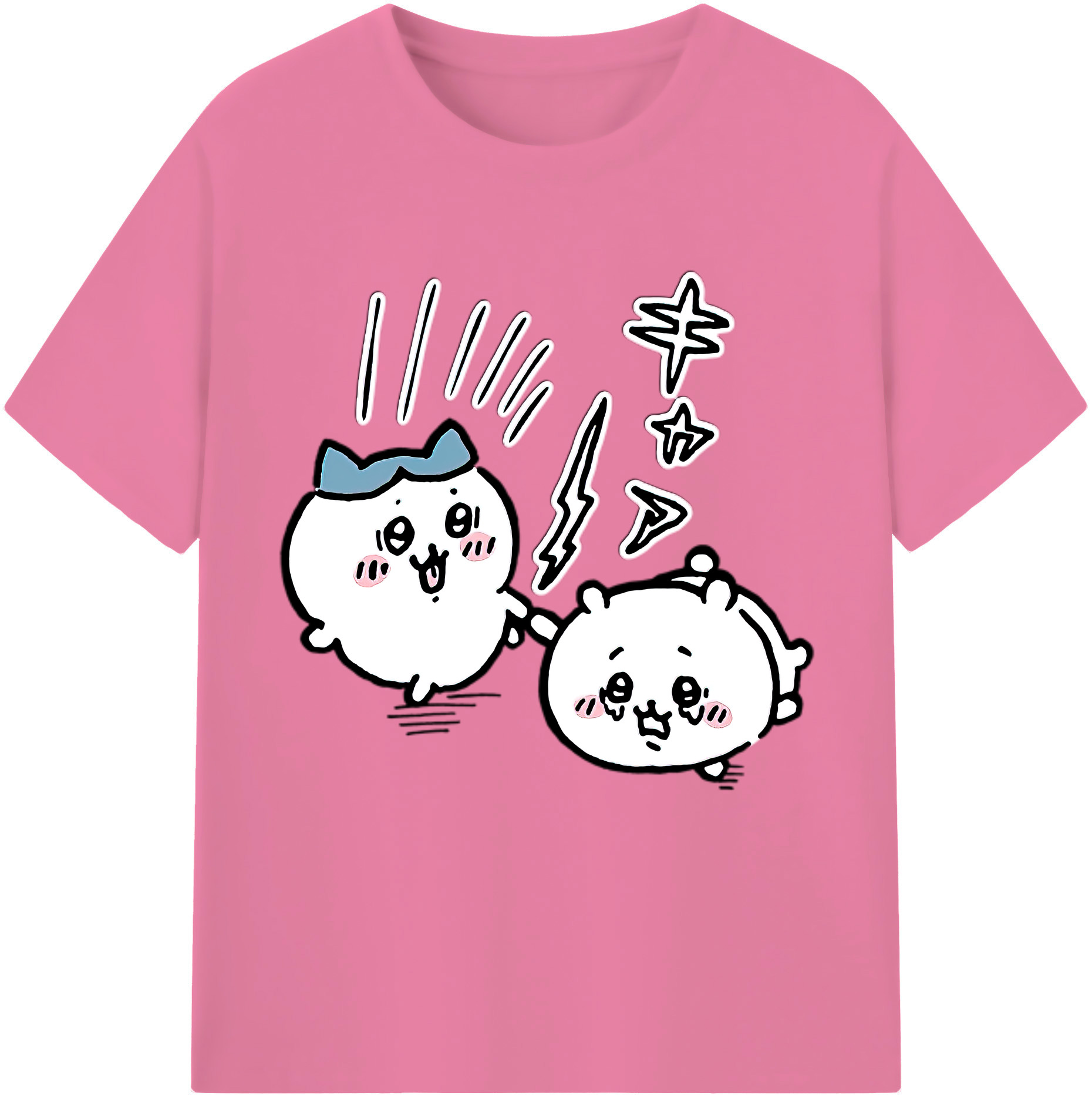 （画像用） ちいかわ ハチワレ Chii-kawa hachiware 綿100％半袖Tシャツ（フロントプリント）